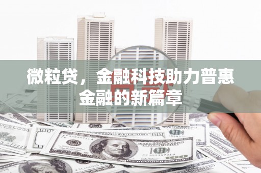 汝阳微粒贷，金融科技助力普惠金融的新篇章