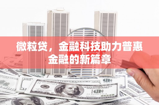 汝阳微粒贷，金融科技助力普惠金融的新篇章