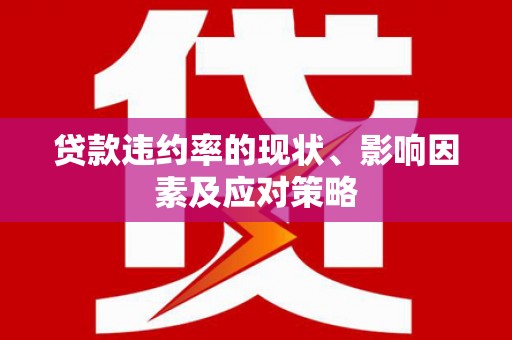 汝阳贷款违约率的现状、影响因素及应对策略