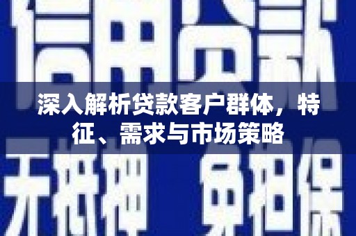 汝阳深入解析贷款客户群体，特征、需求与市场策略
