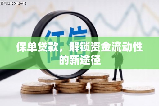 汝阳保单贷款，解锁资金流动性的新途径