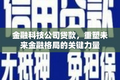 汝阳金融科技公司贷款，重塑未来金融格局的关键力量
