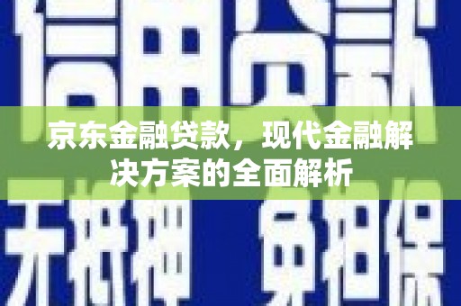 汝阳京东金融贷款，现代金融解决方案的全面解析