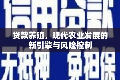 汝阳贷款养殖，现代农业发展的新引擎与风险控制