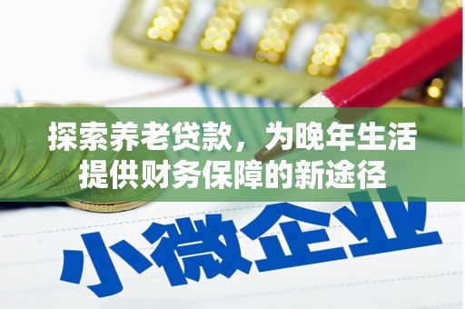 汝阳探索养老贷款，为晚年生活提供财务保障的新途径