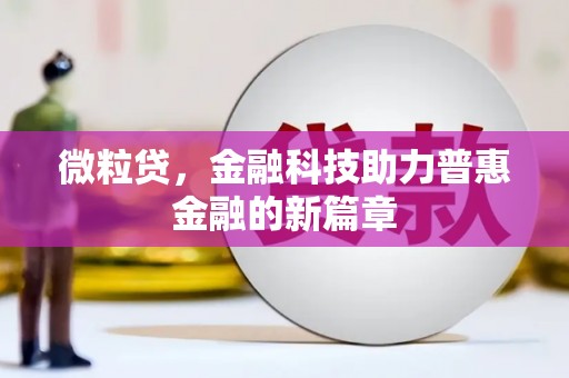 汝阳微粒贷，金融科技助力普惠金融的新篇章