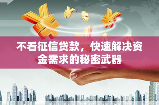 汝阳不看征信贷款，快速解决资金需求的秘密武器