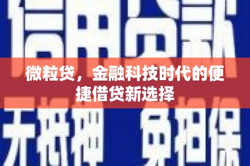 汝阳微粒贷，金融科技时代的便捷借贷新选择